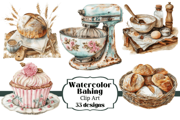 33 Watercolor Baking Clip Art Images: Strategic Creative Resources for Digital and Print Projects