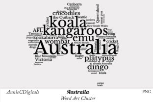 Australia Word Art Cluster: Creative Possibilities for Digital Crafters