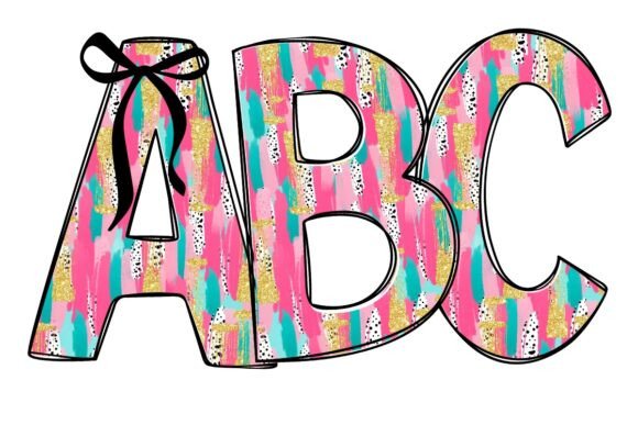 Brush Strokes Doodle Alphabet Set PNG: A Playful, Handcrafted Design Asset