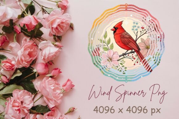 Cardinal Bird Wind Spinner PNG: Elevate Your Craft Projects with a Touch of Nature