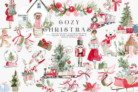 Cozy Christmas Watercolor Clipart Set: A Practical Creative Resource for Holiday Projects