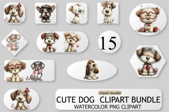 Cute Dog Clipart Bundle for Creative Projects
