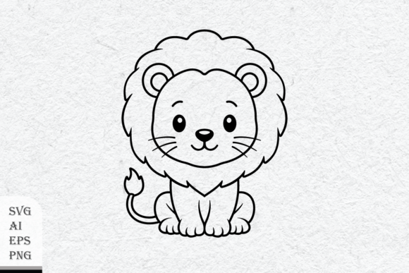 Cute Lion Outline: Versatile Digital Art for Creators