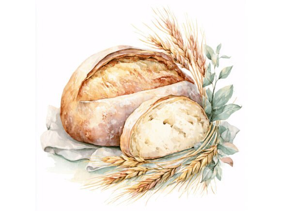 Elevating Creative Workflows with the 14 JPG Bread Wheat Watercolor Set