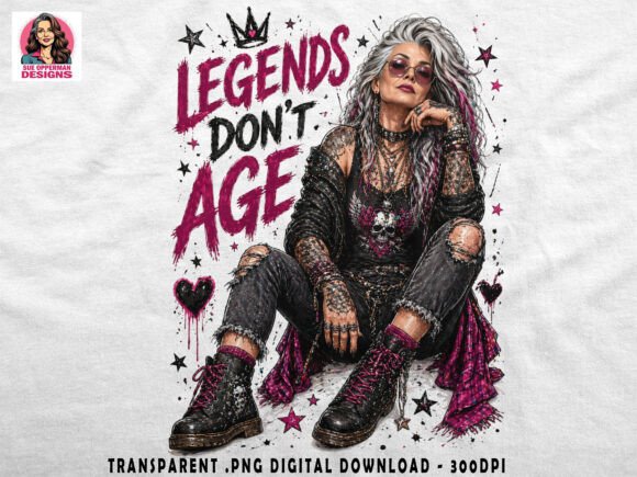 Legends Donβt Age Edgy Quote Art