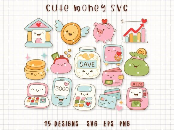 Make Budgeting Adorable with Cute Money SVG Finance Saving Clipart