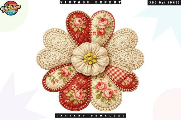 Mastering the Vintage Flower Heart Patchwork PNG for Creative Projects