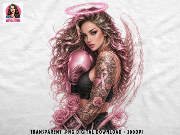 Pink Warrior Angel Boxing Glam Art: A Strategic Visual Asset for Branding and Awareness