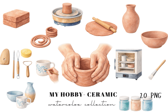 Pottery Workshop Watercolor Clipart