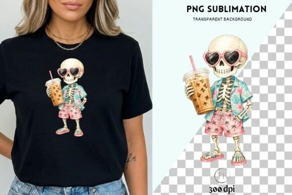 Tropical Goth Skeleton Clipart PNG: Defining the Summerween Aesthetic