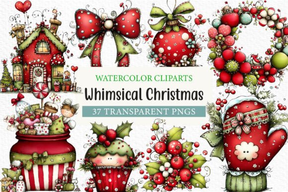Whimsical Christmas Clipart for Festive Projects