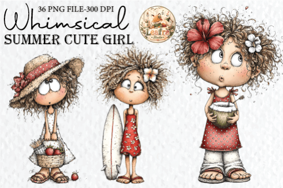 Whimsical Summer Cute Girl Clipart: Elevating Your Creative Projects with Sweet Charm