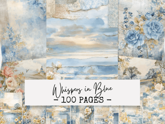 Whispers in Blue Junk Journal: A Creative Haven for Digital Paper Crafters
